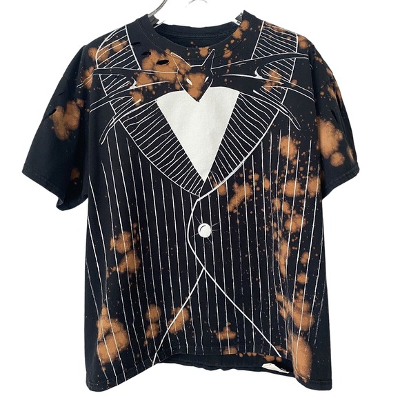 Hanes Tops - 🌵 The Nightmare Before Christmas Jack Skellington Upcycled Bleached T-Shirt - XL